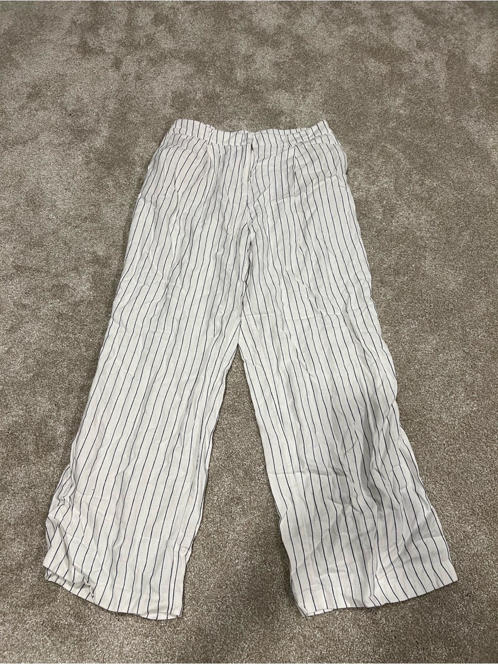 Rachel Zoe White Pants with Navy Pinstripes